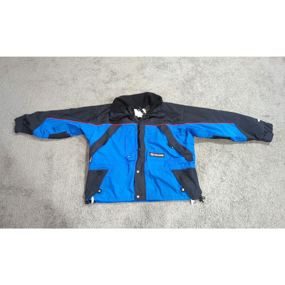 Pure Polaris Jacket Mens XL Black Blue MVT Snowmobile Racing Ski Snowboard Coat - Picture 1 of 3